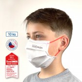NANO M.ON JUNIOR (10 ks) - Prémiová „CE” nanovlákenná zdravotnická maska - dětská nanorouška - ORANŽOVÁ gumička (nanomon)
