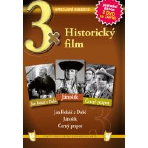 3x Historický film - Jan Roháč z Dubé, Jánošík, Černý prapor / papírové pošetky / (3DVD) - DVD