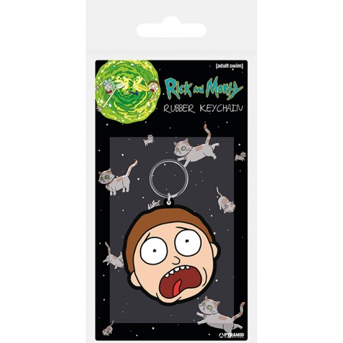Klíčenka Rick and Morty - Morty Terrified Face / gumová