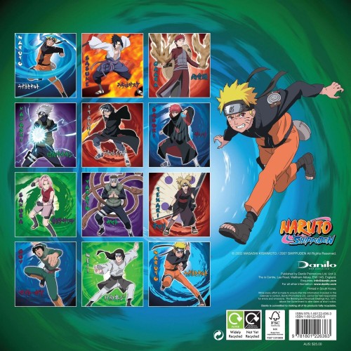 Kalendář 2023 - Naruto Shippuden 30x30cm Kalendář 2023 - Naruto Shippuden 30x30cm