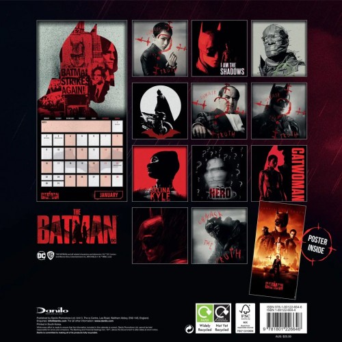 Kalendář 2023 - Batman Movie 30x30 cm Kalendář 2023 - Batman Movie 30x30 cm