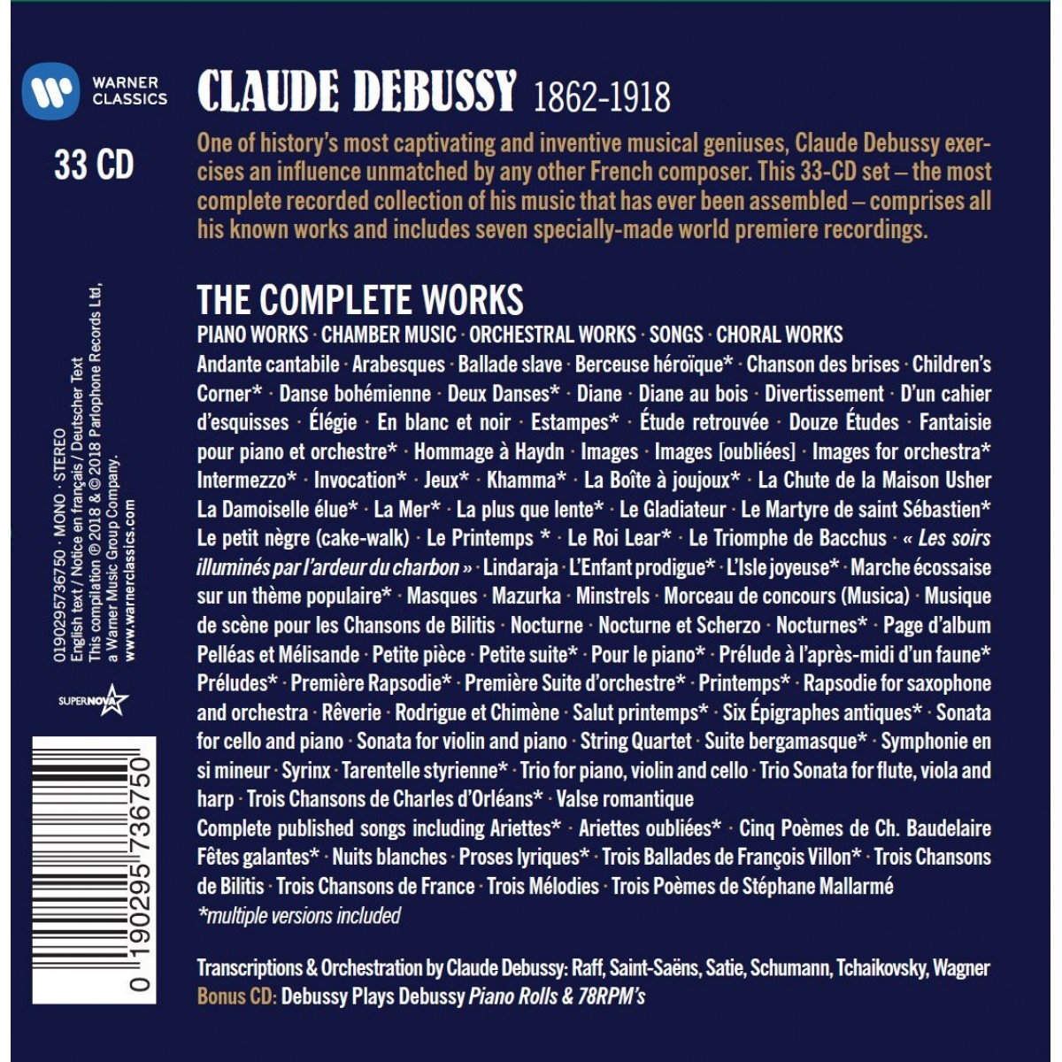 Debussy : The Complete Works Debussy : The Complete Works