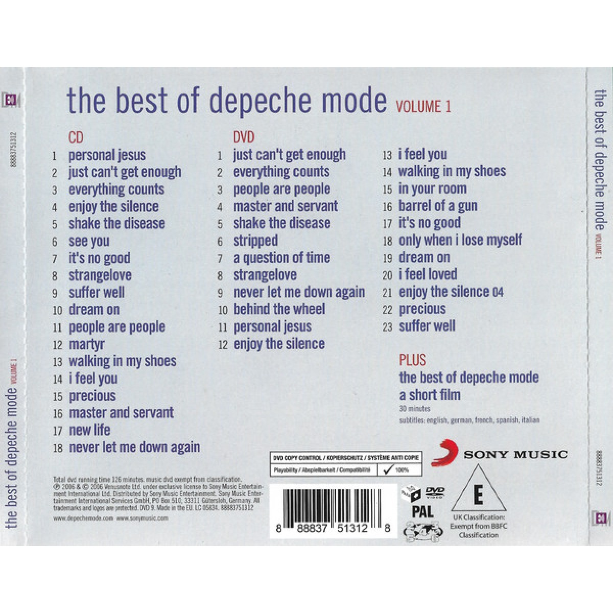 BEST OF DEPECHE MODE VOL. 1 Deluxe Edition (CD + DVD)