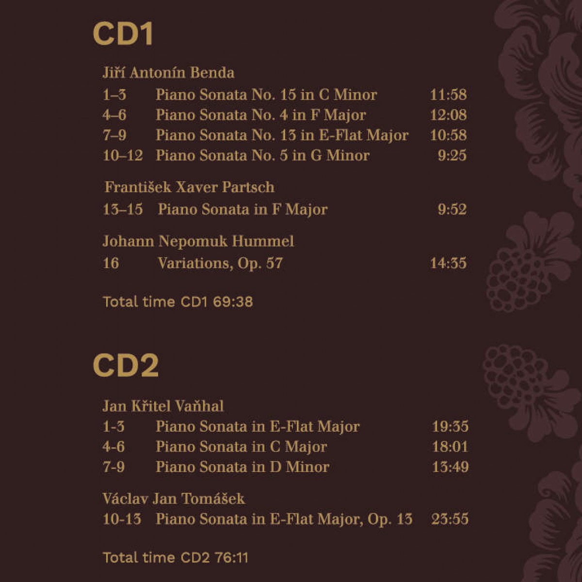 Klavírní skladby českého klasicismu (2xCD)