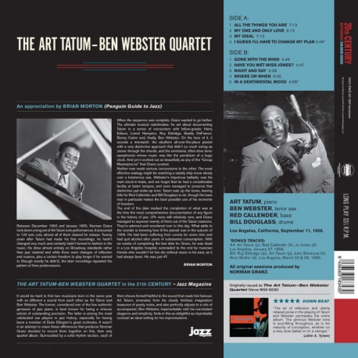 Art Tatum & Ben Webster Quartet (Coloured)
