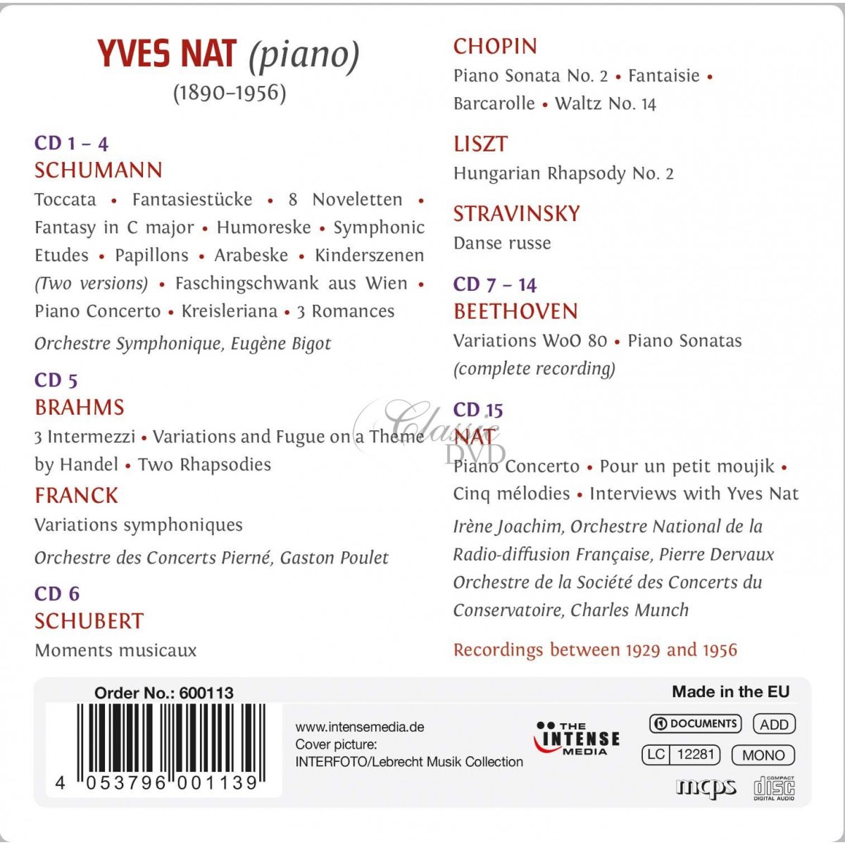 The French Piano Legend 1929-1956