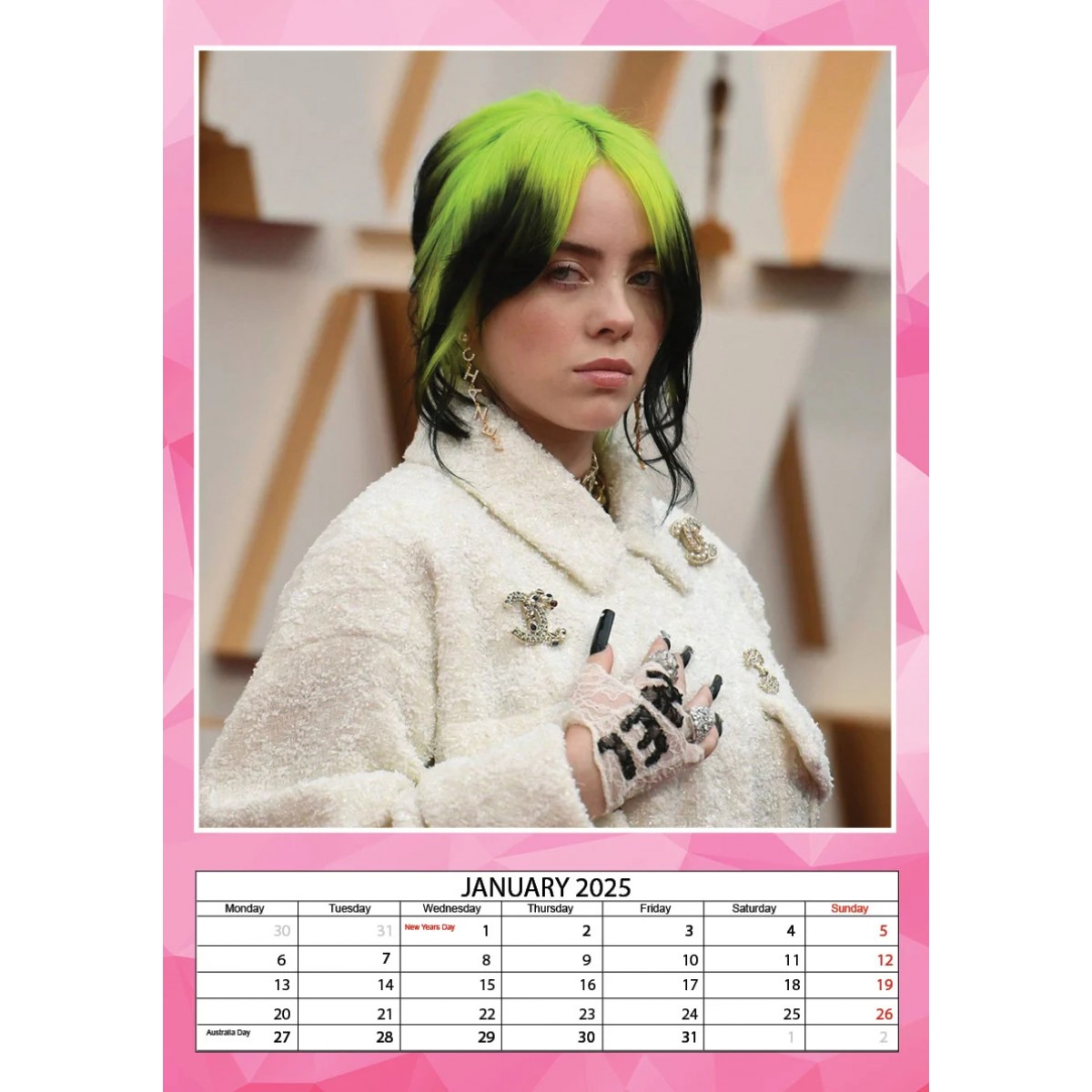 Kalendář 2025 Billie Eilish A3 Kalendář 2025 Billie Eilish A3